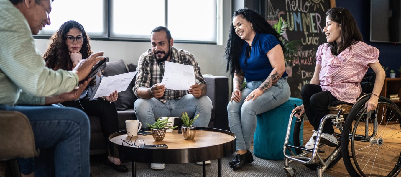 Coworkers on a business meeting